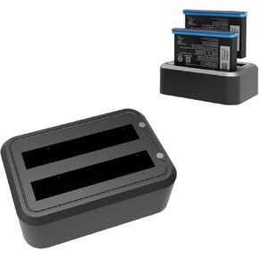 Battery Charger Hub for Inasta360 X4,Dual Battery Charging Hub Station for Insta360 X4 Panoramic Action Camera Battery Charger (Black)