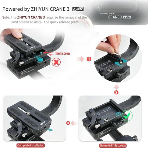 لوحة تحرير سريعة للكاميرا لـ Zhiyun Crane 2 3 LAB Weebill 2 3 Weebill-S Gimbal Stabilizer، متوافقة مع حامل ثلاثي Manfrotto 501HDV 503HDV 701HDV MH055M0-Q5 in Kuwait