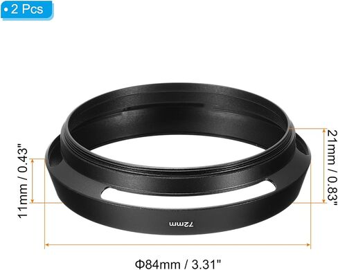 PATIKIL 39mm Lens Hood, 2Pcs Standard Vented Matte Surface Anti-reflective Inside Hollow Lens Hood for Universal Camera Lens, Black for Nikon, for Fujifilm, for Pentax, for Leica in Saudi Arabia