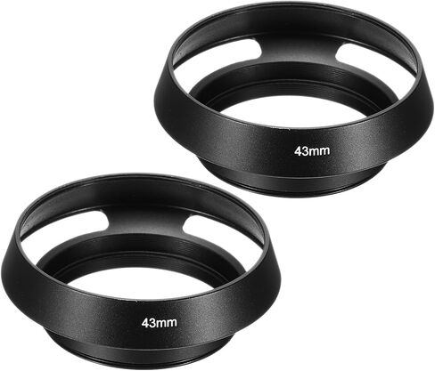 PATIKIL 39mm Lens Hood, 2Pcs Standard Vented Matte Surface Anti-reflective Inside Hollow Lens Hood for Universal Camera Lens, Black for Nikon, for Fujifilm, for Pentax, for Leica in Saudi Arabia