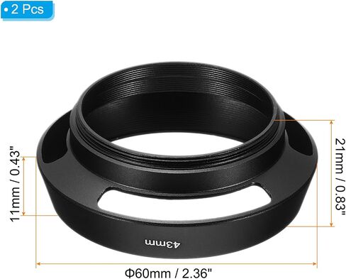 PATIKIL 39mm Lens Hood, 2Pcs Standard Vented Matte Surface Anti-reflective Inside Hollow Lens Hood for Universal Camera Lens, Black for Nikon, for Fujifilm, for Pentax, for Leica in Saudi Arabia