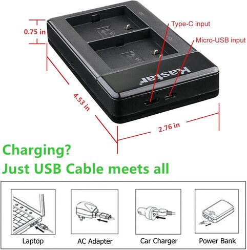 Kastar LKD2 USB Battery Charger Compatible with Sony CCD-TR515 CCD-TR516 CCD-TR517 CCD-TR555 CCD-TR57 CCD-TR67 CCD-TR610 CCD-TR617 CCD-TR618 CCD-TR640 CCD-TR710 CCD-TR713 CCD-TR716 CCD-TR717 in Saudi Arabia