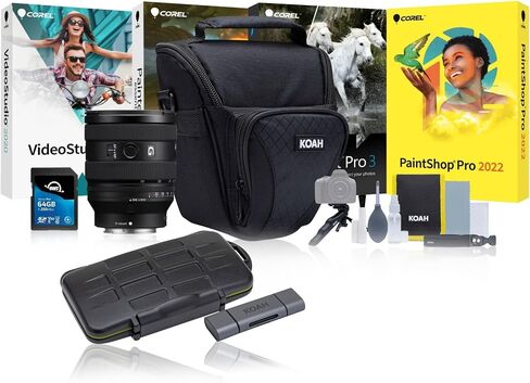 Sony FE 20-70mm F4 G Compact Zoom Lens - Professional Photography Gear with Fast Autofocus - Full-frame E-Mount Bundle with 64GB Memory Card, Editing Software, Camera Case, and Accessories (5 Items) in Saudi Arabia
