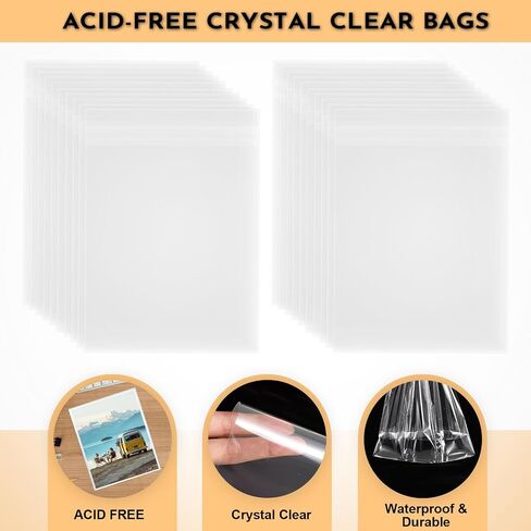 Phiocxem 100 Pack Acid-Free Crystal Clear Sleeves Storage Bags for 12x12 Art Prints/Framing Mat Mattes/Photos/Pictures,OPP Sleeves Storage Bags(Bag Size: 12 2/5"/31.5cmX 12 3/5"/32cm) in Saudi Arabia