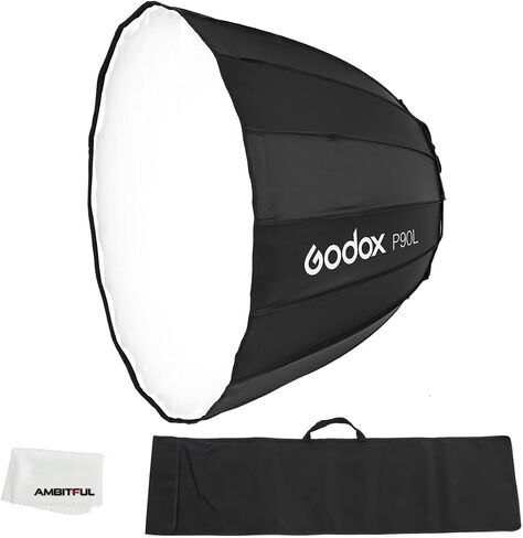 Godox P90L 90cm Portable Deep Parabolic Softbox Bowens Mount Compatible for Studio Flash SK400II SK400 SK300II DP600II DP400II DE300 DE400 and Outdoor Flash AD600 AD600BM in Saudi Arabia