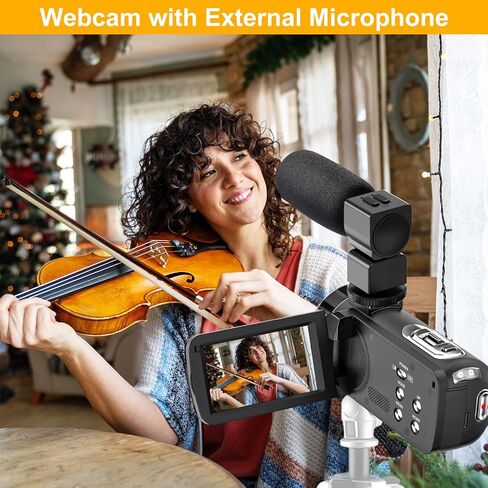 كاميرا فيديو UHD 2.7K 30FPS 36MP IR Night Version Vlogging Camera Recorder 3.0 بوصة تعمل باللمس 16X كاميرا تكبير رقمية مع ميكروفون، مثبت يدوي، غطاء عدسة، جهاز تحكم عن بعد، بطاريتان in Kuwait