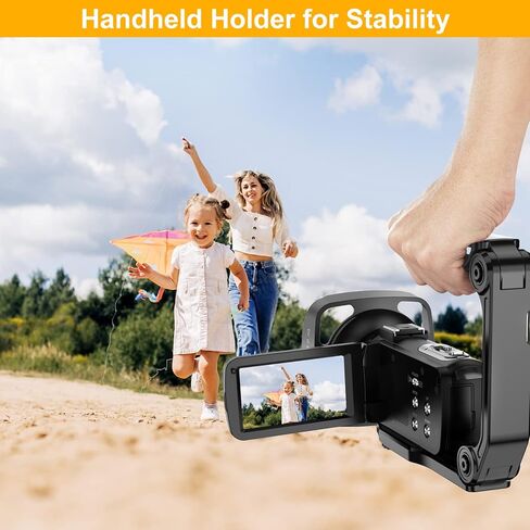 كاميرا فيديو UHD 2.7K 30FPS 36MP IR Night Version Vlogging Camera Recorder 3.0 بوصة تعمل باللمس 16X كاميرا تكبير رقمية مع ميكروفون، مثبت يدوي، غطاء عدسة، جهاز تحكم عن بعد، بطاريتان in Kuwait