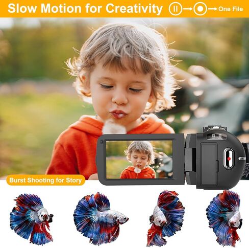 كاميرا فيديو UHD 2.7K 30FPS 36MP IR Night Version Vlogging Camera Recorder 3.0 بوصة تعمل باللمس 16X كاميرا تكبير رقمية مع ميكروفون، مثبت يدوي، غطاء عدسة، جهاز تحكم عن بعد، بطاريتان in Kuwait