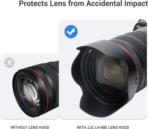 JJC EW-73E Lens Hood for Canon RF 16-28mm f/2.8 & RF 15-30mm f/4.5-6.3 Lens | Replaces Canon EW-73E Hood, Reversible Design, Supports 67mm Filter/Lens Cap, Reduces Lens Flare & Anti-Scratches, ABS in Kuwait