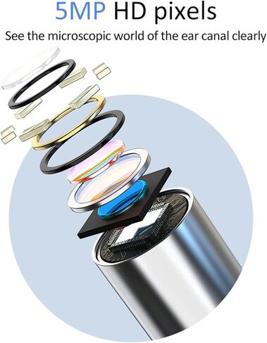 Otoscope with Light for iPhone iPad - Ultra Clear View Ear Scope Otoscope with Light | 3.5mm Otoscope Camera with Ear Wax Removal Tools | Ear Otoscope Supports Photo Capture & Video Recording in Kuwait