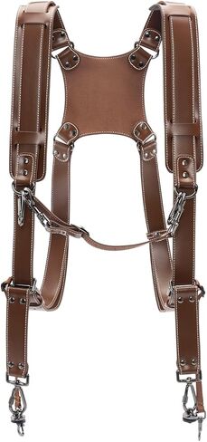 حزام كاميرا Cwatcun، حزام كاميرا للمصورين - أشرطة كتف جلدية مزدوجة للرقبة لكاميرا Canon، Nikon، Sony، Fuji DSLR SLR بدون مرآة - 2.0 S Coffee in Kuwait