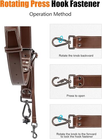 حزام كاميرا Cwatcun، حزام كاميرا للمصورين - أشرطة كتف جلدية مزدوجة للرقبة لكاميرا Canon، Nikon، Sony، Fuji DSLR SLR بدون مرآة - 2.0 S Coffee in Kuwait