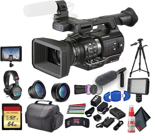Panasonic AJ-PX270 microP2 Handheld AVC-Ultra HD Camcorder (AJ-PX270P) with UV Filter, Wide Angle, Padded Case, LED Light, 64GB Card, Headphones External 4K Monitor, ECM-VG1 and More in Saudi Arabia