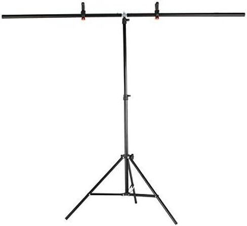 حامل خلفية محمول على شكل حرف T، 5 × 6.56 قدم / 150 × 200 سم قابل للتعديل للصور من PVC مجموعة نظام حامل دعم الخلفية مع حقيبة حمل، 3 مشابك زنبركية للتصوير الفوتوغرافي وحفلات استوديو الفيديو وحفلات الزفاف in Kuwait