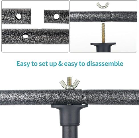 حامل خلفية محمول على شكل حرف T، 5 × 6.56 قدم / 150 × 200 سم قابل للتعديل للصور من PVC مجموعة نظام حامل دعم الخلفية مع حقيبة حمل، 3 مشابك زنبركية للتصوير الفوتوغرافي وحفلات استوديو الفيديو وحفلات الزفاف in Kuwait