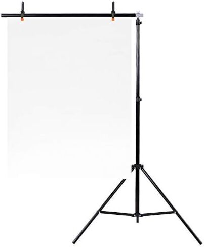 حامل خلفية محمول على شكل حرف T، 5 × 6.56 قدم / 150 × 200 سم قابل للتعديل للصور من PVC مجموعة نظام حامل دعم الخلفية مع حقيبة حمل، 3 مشابك زنبركية للتصوير الفوتوغرافي وحفلات استوديو الفيديو وحفلات الزفاف in Kuwait