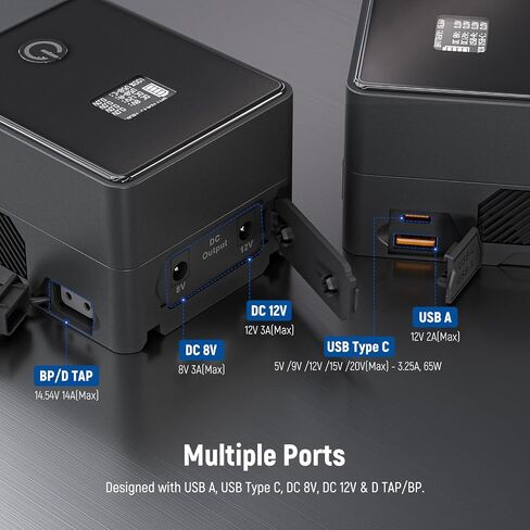 Neewer PS099E بطارية Mini V Mount 6800mAh 99Wh 14.5V مع بطارية الدمية NP-FZ100 65W PD Type C/USB A/D Tap/BP/Dual DC/OLED لشاشة كاميرا الفيديو المتوافقة مع SmallRig BMPCC 4K 6K in Saudi Arabia
