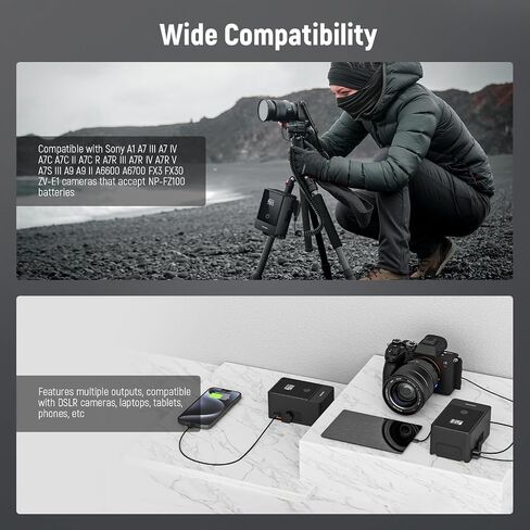 Neewer PS099E بطارية Mini V Mount 6800mAh 99Wh 14.5V مع بطارية الدمية NP-FZ100 65W PD Type C/USB A/D Tap/BP/Dual DC/OLED لشاشة كاميرا الفيديو المتوافقة مع SmallRig BMPCC 4K 6K in Saudi Arabia