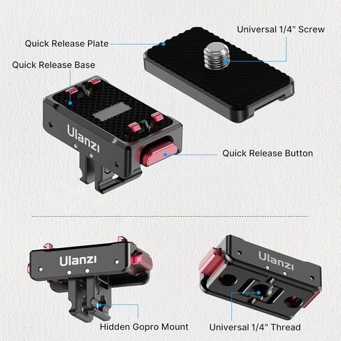 Ulanzi Quick Release Mount for Insta 360, Snap-On Magnetic 2 Prong Mount and 1/4 Thread Mount for Insta360 ACE/ACE PRO/X4/X3 in Saudi Arabia