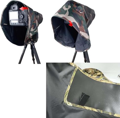 أغطية المطر المموهة المقاومة للماء من CHASING BIRDS مقاس L للتصوير عن بعد والكاميرا والعدسة المتوافقة مع Nikon Z 800، Sony 400 500 600، Canon EF600 800، Sigma 800 (Yellow Tree Camo، L) in Kuwait