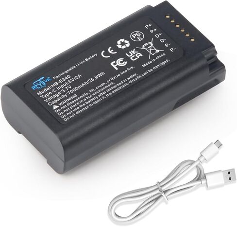 بطارية جرس باب فيديو E340 مطورة من REYTRIC متوافقة مع جرس باب فيديو Eufy Security E340، حزمة بطارية قابلة لإعادة الشحن بقدرة 7000 مللي أمبير في الساعة مع كابل USB-C in Kuwait