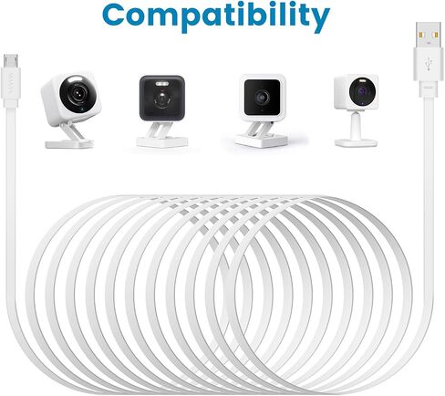 كابل تمديد Smays بطول 25 قدم لكاميرا WYZE Cam v4، وWYZE Cam v3 وv3 Pro، وسلك USB صغير طويل in Saudi Arabia