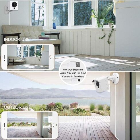 كابل تمديد Smays بطول 25 قدم لكاميرا WYZE Cam v4، وWYZE Cam v3 وv3 Pro، وسلك USB صغير طويل in Saudi Arabia