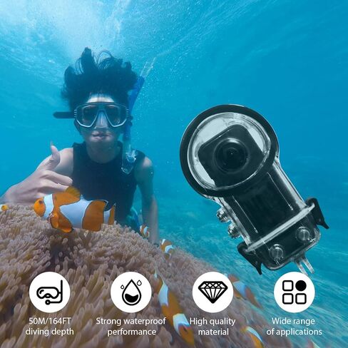 O'woda Diving Case for Insta360 X3, 50M/164FT Waterproof Housing Case Camera Underwater Protective Shell for Insta360 X3 Accessories in Saudi Arabia
