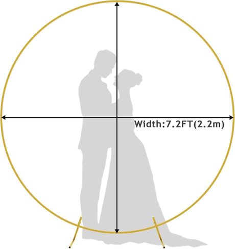 7.2FT Round Backdrop Stand, Metal Circle Balloon Arch Frame Gold Round Stand Backdrop for Birthday Party, Wedding, Parties, Baby Shower Decoration in Kuwait