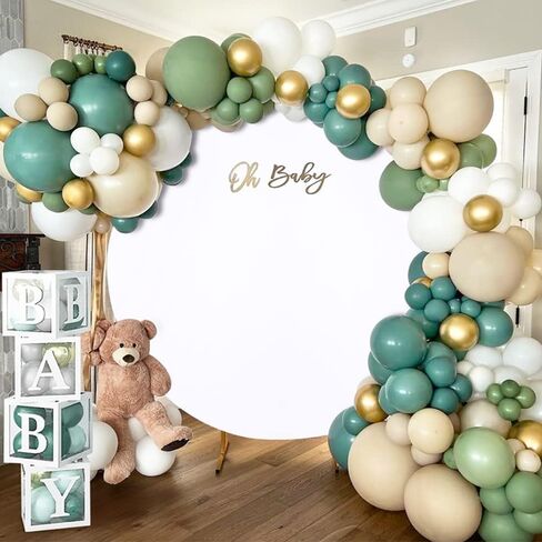 7.2FT Round Backdrop Stand, Metal Circle Balloon Arch Frame Gold Round Stand Backdrop for Birthday Party, Wedding, Parties, Baby Shower Decoration in Kuwait