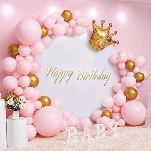 7.2FT Round Backdrop Stand, Metal Circle Balloon Arch Frame Gold Round Stand Backdrop for Birthday Party, Wedding, Parties, Baby Shower Decoration in Kuwait