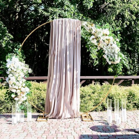 7.2FT Round Backdrop Stand, Metal Circle Balloon Arch Frame Gold Round Stand Backdrop for Birthday Party, Wedding, Parties, Baby Shower Decoration in Kuwait