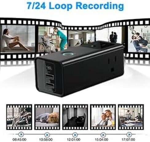 HD 1080P كاميرا خفية كاميرا تجسس واي فاي الجدار منفذ شاحن الكاميرا مربية كام مع الفيديو والكشف عن الحركة كاميرات تجسس صغيرة لأمن المنزل داخلي لا صوت in Kuwait