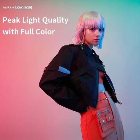 مصباح فيديو Zhiyun X60 RGB Pro LED، ثنائي اللون CCT 2700-6500K CRI≈95 TLCI≈98، التحكم في التطبيق في الإضاءة المستمرة للتصوير الفوتوغرافي، وإضاءة فيديو الاستوديو، ويوتيوب، ومدونة الفيديو، والبث المباشر، وما إلى ذلك (ZY Mount) in Saudi Arabia