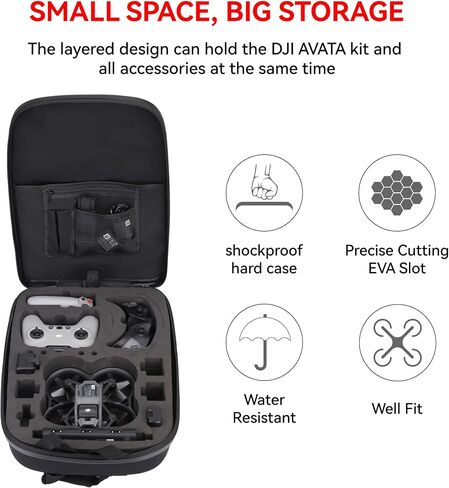 2024 Newest Avata2 Case Backpack: Portable Hard Case for DJI Avata 2, Waterproof Storage Bag for Fly More Combo, DJI Goggles 3, RC Motion 3, FPV Remote Controller 3,Battery,and Other Avata Accessories in Saudi Arabia