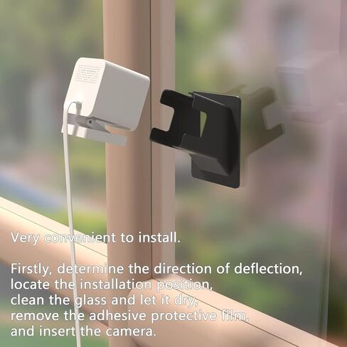 Angled Window Mount for Wyze Cam V4 Cam V3, Turn Wyze Camera into a Window Camera for Outdoor Monitoring Through Glass Use Cam v4 (Black, Pack of 1) in Saudi Arabia
