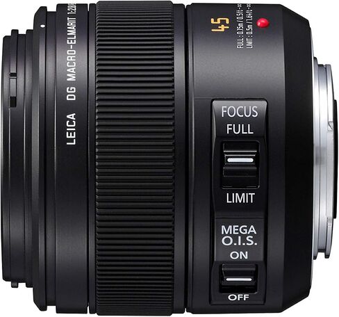PANASONIC LUMIX G LEICA DG MACRO-ELMAR LENS, 45MM, F2.8 ASPH., PROFESSIONAL MIRRORLESS MICRO FOUR THIRDS, MEGA OPTICAL I.S., H-ES045 (USA BLACK) (Renewed) in Saudi Arabia