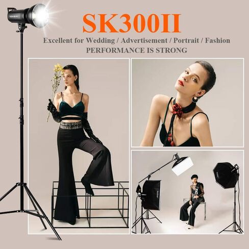 Godox SK300II 300Ws GN58 5600K ستوديو ضوء إحترافي بوينز جبل Monolight فلاش مع BD-04 باب الحظيرة مرشحات اللون عاكس مجموعة in Saudi Arabia