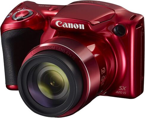 كاميرا Canon PowerShot SX420 الرقمية مع زووم بصري 42x - مع تمكين Wi-Fi وNFC (أحمر) (متجدد) in Saudi Arabia