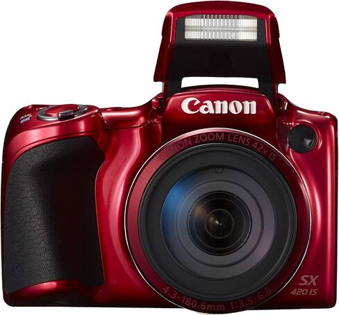 كاميرا Canon PowerShot SX420 الرقمية مع زووم بصري 42x - مع تمكين Wi-Fi وNFC (أحمر) (متجدد) in Saudi Arabia