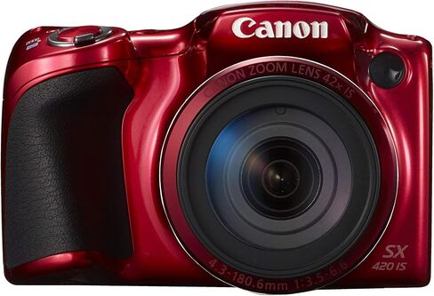 كاميرا Canon PowerShot SX420 الرقمية مع زووم بصري 42x - مع تمكين Wi-Fi وNFC (أحمر) (متجدد) in Saudi Arabia