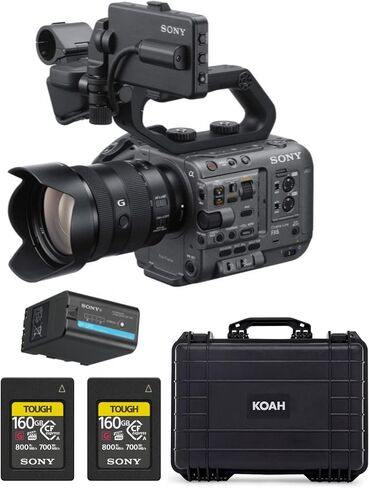 كاميرا Sony FX6 Cinema Line كاملة الإطار ومجموعة أدوات عدسة G مقاس 24-105 مم من Sony FE مع بطاقة ذاكرة سعة 160 جيجابايت (عبوتان)، حزمة بطارية قابلة لإعادة الشحن BPU-70، وحافظة صلبة مع رغوة قابلة للتخصيص (5 قطع) in Saudi Arabia