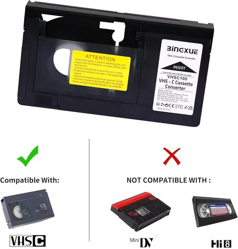 محول محول كاسيت VHS متوافق مع كاميرات الفيديو VHS-C SVHS مشغل كاسيت VHS بمحرك غير متوافق مع 8 مم/MiniDV/Hi8 in Saudi Arabia