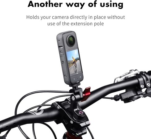 عصا سيلفي للدراجة T1-B من سيسكي T1-B، حامل مقود رؤية الشخص الثالث، متوافق مع insta360 X4 X3 X2 RS GoPro Max 360 ملحقات كاميرا الحركة الرياضية البانورامية، ألياف الكربون وسبائك الألومنيوم in Kuwait