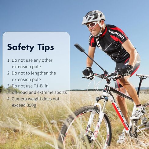 عصا سيلفي للدراجة T1-B من سيسكي T1-B، حامل مقود رؤية الشخص الثالث، متوافق مع insta360 X4 X3 X2 RS GoPro Max 360 ملحقات كاميرا الحركة الرياضية البانورامية، ألياف الكربون وسبائك الألومنيوم in Kuwait