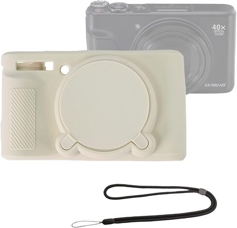 حافظة كاميرا سيليكون SX740 غطاء مطاطي لكاميرات Canon PowerShot SX740 SX730 HS ملحقات كاميرات الجسم مع حبل رقبة اليد in Kuwait