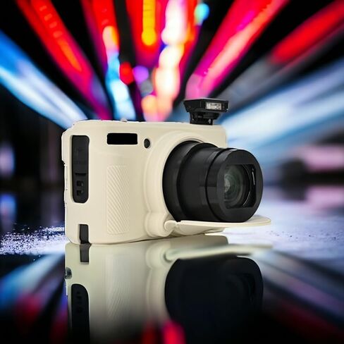 حافظة كاميرا سيليكون SX740 غطاء مطاطي لكاميرات Canon PowerShot SX740 SX730 HS ملحقات كاميرات الجسم مع حبل رقبة اليد in Kuwait