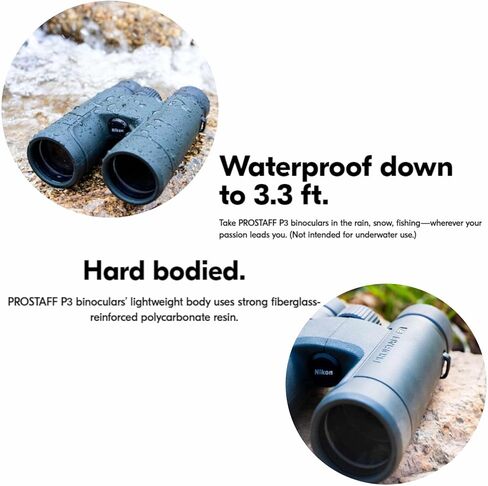 Nikon Prostaff P3 10x42 (16777) Black Binoculars Bundle with Lens Pen, and Cloth - High Powered Compact Adult Binoculars for Hunting, Bird Watching, and Hiking Essentials, Zoom Lightweight Travel in Saudi Arabia