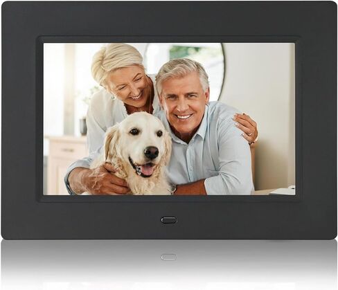 إطار صور رقمي بإطار صور إلكتروني مقاس 7 بوصات وشاشة IPS عريضة بدقة 1024 × 600 - وظيفة التقويم/الساعة، مشغل MP3/ صور/فيديو مع جهاز تحكم عن بعد، يدعم بطاقة SD وUSB in Kuwait