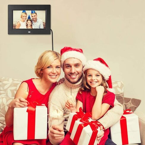 إطار صور رقمي بإطار صور إلكتروني مقاس 7 بوصات وشاشة IPS عريضة بدقة 1024 × 600 - وظيفة التقويم/الساعة، مشغل MP3/ صور/فيديو مع جهاز تحكم عن بعد، يدعم بطاقة SD وUSB in Kuwait